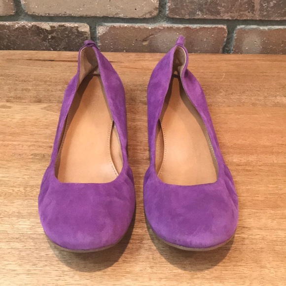 J. Crew Shoes - J.Crew Purple Suede Ballet Flats